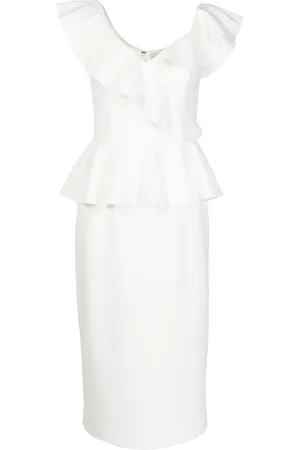 Rebecca Vallance Grace ruffle-trim midi dress