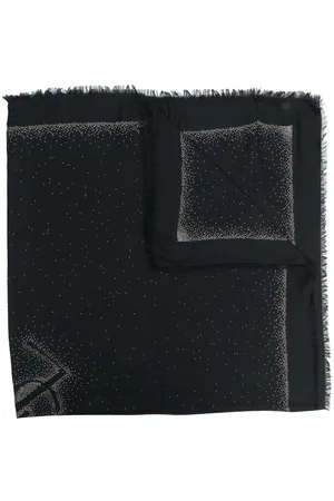 Saint Laurent Embroidered raw-edge scarf