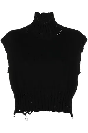 Marni Distressed cropped vest
