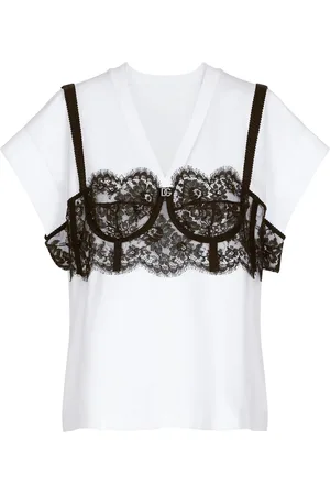 Dolce & Gabbana Lace-detail bustier T-shirt