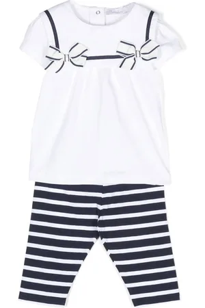 PATACHOU Bow-detail striped trouser set
