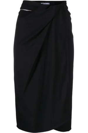 Jacquemus Bodri gathered midi skirt