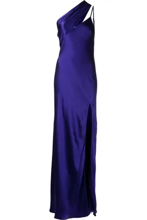 Michelle Mason Side-slit one-shoulder gown