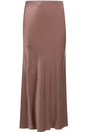 Voz Bias-cut satin midi skirt