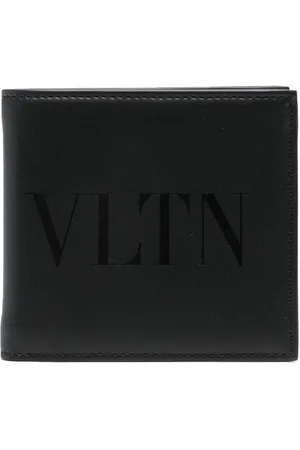 Vltn Wallet With Neck Strap for Man in Black/white