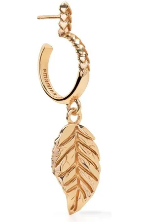 EMANUELE BICOCCHI Leaf charm pendant hoop earring