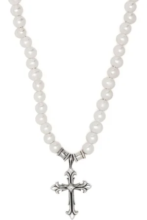 EMANUELE BICOCCHI Cross pendant pearl necklace