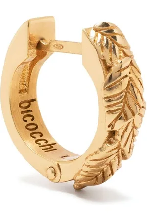EMANUELE BICOCCHI Single hoop leaf earring