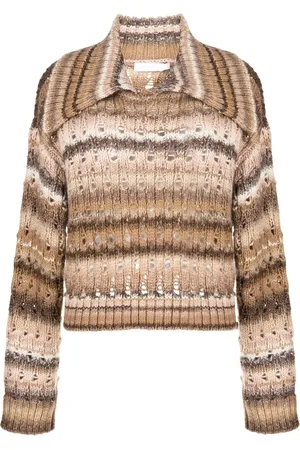 Simkhai Pointelle-knit striped jumper