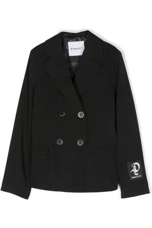 Pinko Double-breasted logo-patch blazer