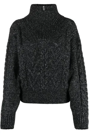 Ganni High-neck ribbed-knit jumper
