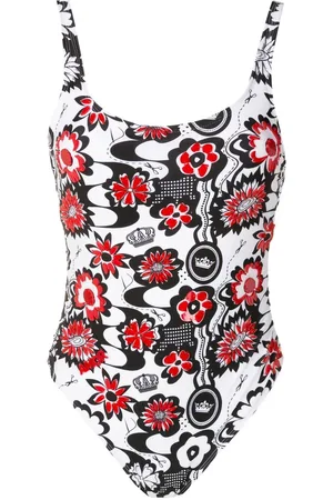 AMIR SLAMA Floral-print open-back swimsuit