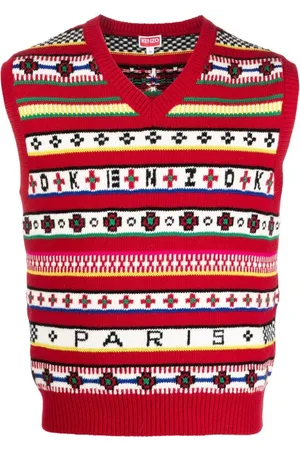 Kenzo V-neck fair isle-knit vest