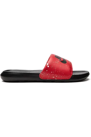 Nike slippers discount red and black