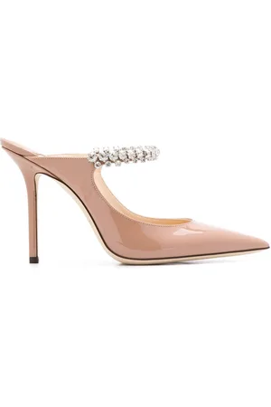 Jimmy Choo Bing 100mm crystal-embellished mules