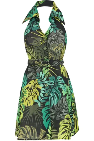 AMIR SLAMA Leaf print dress