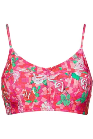 AMIR SLAMA Floral print bikini top