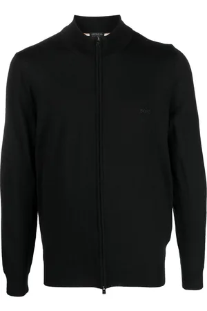 HUGO BOSS Logo-print zip-front jumper