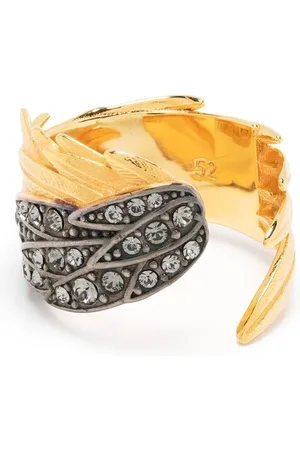 Zadig & Voltaire Feathered crystal-embellished ring