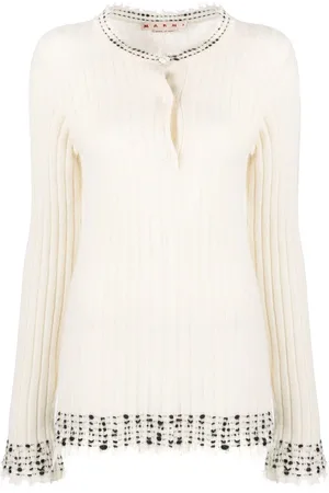 Marni Stippled trim ribbed jumper