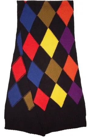La DoubleJ Argyle-check knitted scarf