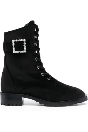 Stuart Weitzman 40mm buckle-fastening lace-up boots