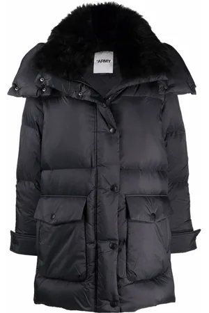 YVES SALOMON Lambswool-trim hooded down jacket