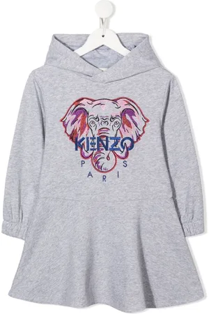 Kenzo Elephant-embroidered hooded dress