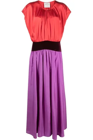 FORTE FORTE Colour-block silk maxi dress