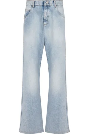 Balmain monogram-jacquard straight-leg Jeans - Farfetch