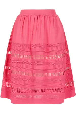 Paule Ka Perforated-detail flared skirt