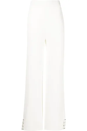 Paule Ka Eyelet-detail flared trousers