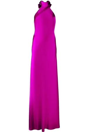 Michelle Mason Backless halter tie-fastening gown