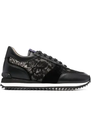 LE SILLA Claire lace-embellished leather sneakers