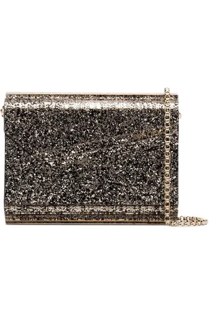 Jimmy Choo, Ellipse black coarse glitter clutch