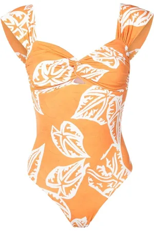 CLUBE BOSSA Margareta leaf-print swimsuit