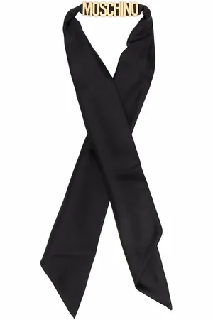 Moschino Logo-plaque silk scarf