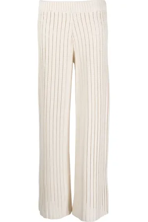 Fabiana Filippi Rib-knit wide-leg trousers