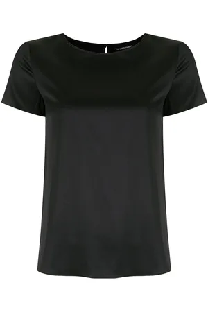 Emporio Armani Round-neck stretch-silk T-shirt
