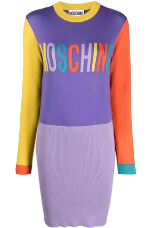Moschino Embroidered-logo knitted dress