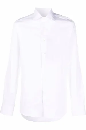 Shop Canali Collared Button-Down Jersey Shirt