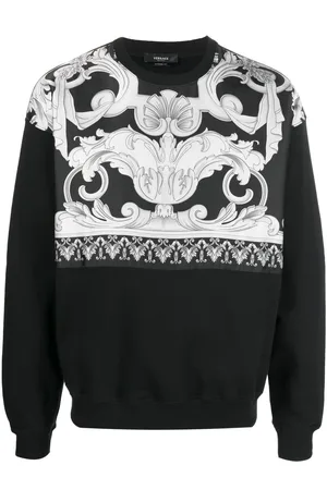 Versace Crocodile-pattern Cable-Knit Jumper - Black