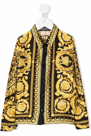 VERSACE Barocco Kids-print silk shirt
