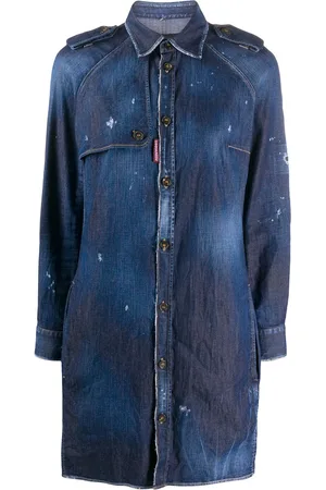 Dsquared2 Distressed finish button front shirt dress
