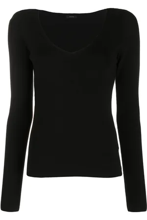 Joseph Ribbed-knit scoop-neck top