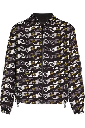 VERSACE Hooded sunglasses-print jacket