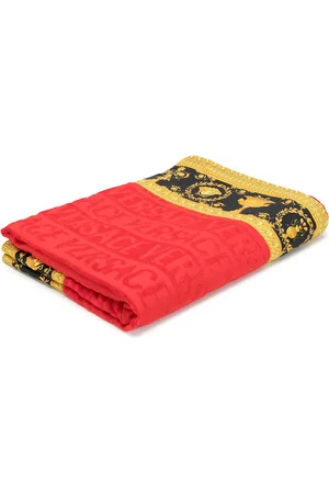 VERSACE Baroque trim beach towel