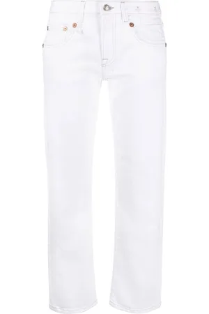 R13 Distressed-edge straight-leg jeans