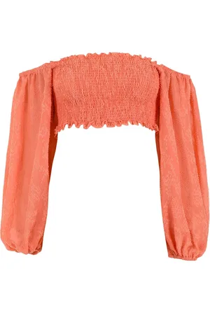 Olympiah Cropped off-shoulder blouse