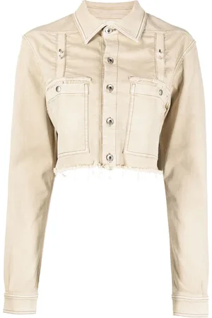 Rick Owens Raw-cut cropped shirt jacket